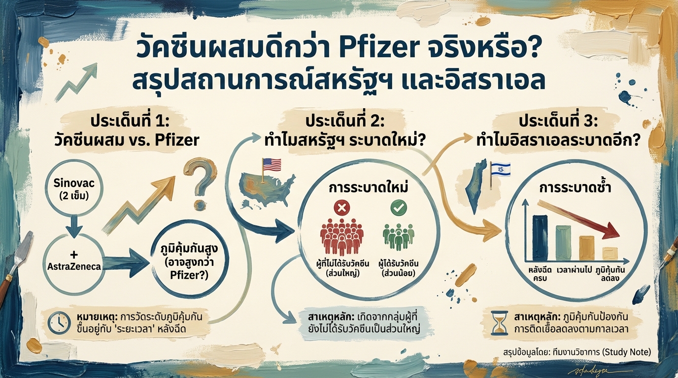 วัคซีนผสมดีกว่า Pfizer จริงหรือ? สหรัฐฯ ระบาดใหม่ อิสราเอลระบาดอีก