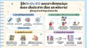 รู้จักวิตามิน B12 แบบเจาะลึก: ประโยชน์ อาการขาด และวิธีดูแล