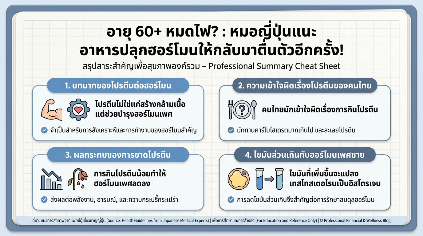 อายุ 60+ หมดไฟ? หมอญี่ปุ่นเผยเคล็ดลับอาหารปลุกฮอร์โมนเพศ