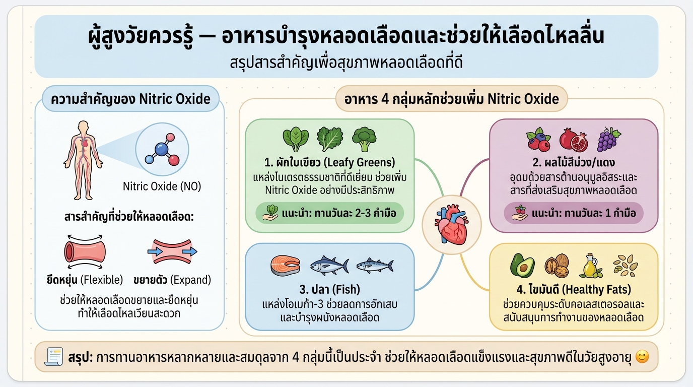 ผู้สูงวัยควรรู้: อาหารบำรุงหลอดเลือด เลือดไหลลื่น ลดความดัน