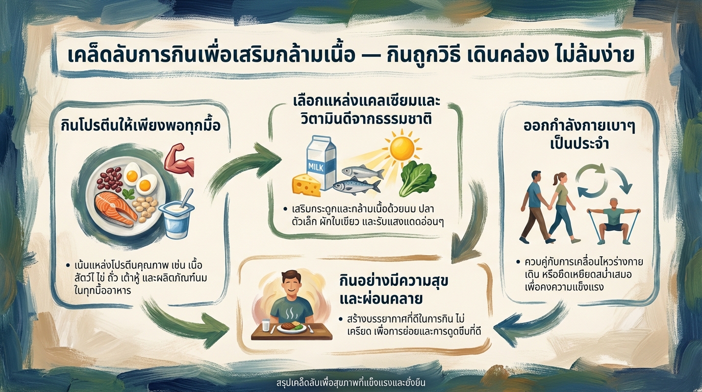 เคล็ดลับกินเพื่อเสริมกล้ามเนื้อ: เดินคล่อง ไม่ล้มง่าย ฉบับคนไทย