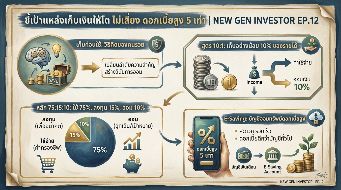 ชี้เป้าแหล่งเก็บเงินให้โต ไม่เสี่ยง ดอกเบี้ยสูง 5 เท่า | NEW GEN INVESTOR