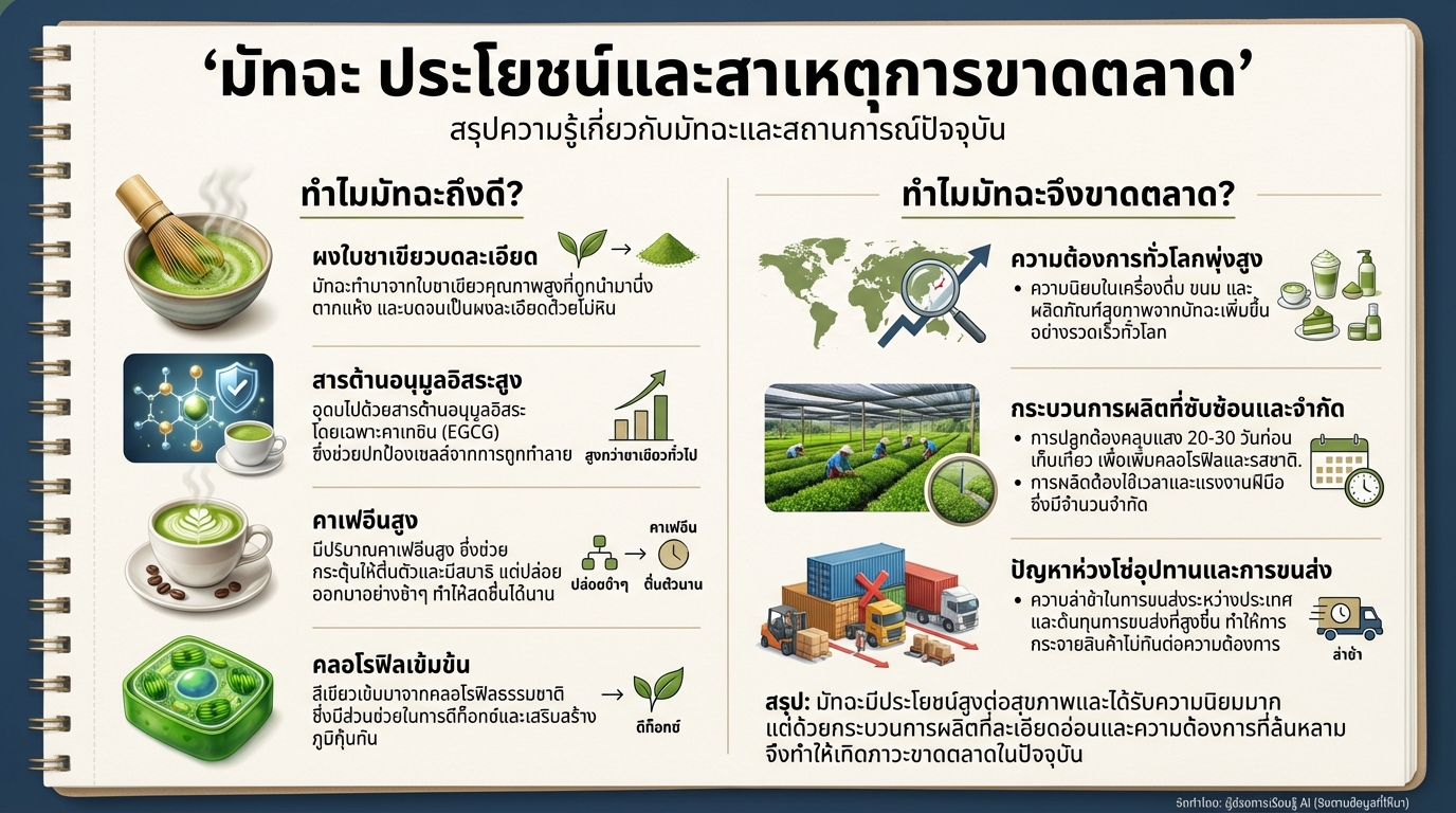 มัทฉะ ดียังไง ทำไมขาดตลาด: เจาะลึกชาเขียวผงยอดนิยม #matcha