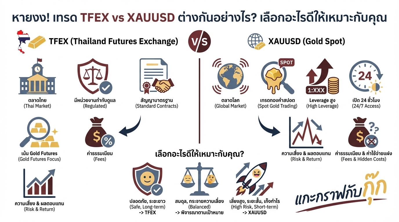 TFEX Gold Futures vs. XAUUSD: เจาะลึกกลยุทธ์และความเสี่ยง