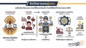 อินโฟกราฟิกสรุปเรื่อง จิตวิทยาของผู้รอด เทรดให้รอดก่อน แล้วค่อยโต l วิธีคิดที่ต่างจากคน 99% ที่ยังไม่รอด