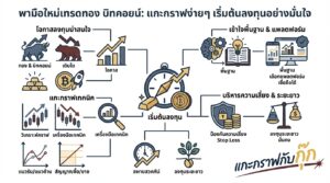 อินโฟกราฟิกสรุปเรื่อง พามือใหม่ เทรดทอง บิทคอยน์ | แกะกราฟกับกุ๊ก