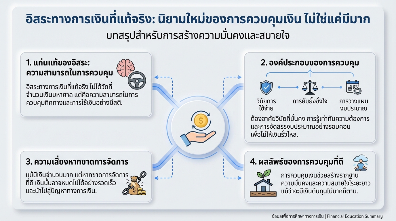อิสระทางการเงิน: ไม่ใช่มีมาก แต่คือคุมได้ | การงง การเงิน