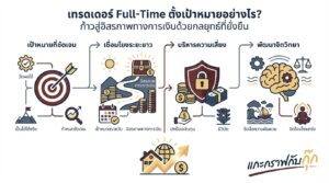อินโฟกราฟิกสรุปเรื่อง เทรดเดอร์ Full-Time ตั้งเป้าหมายกันอย่างไร? | จากเป้าหมายรายวันสู่ "อิสรภาพทางการเงิน"