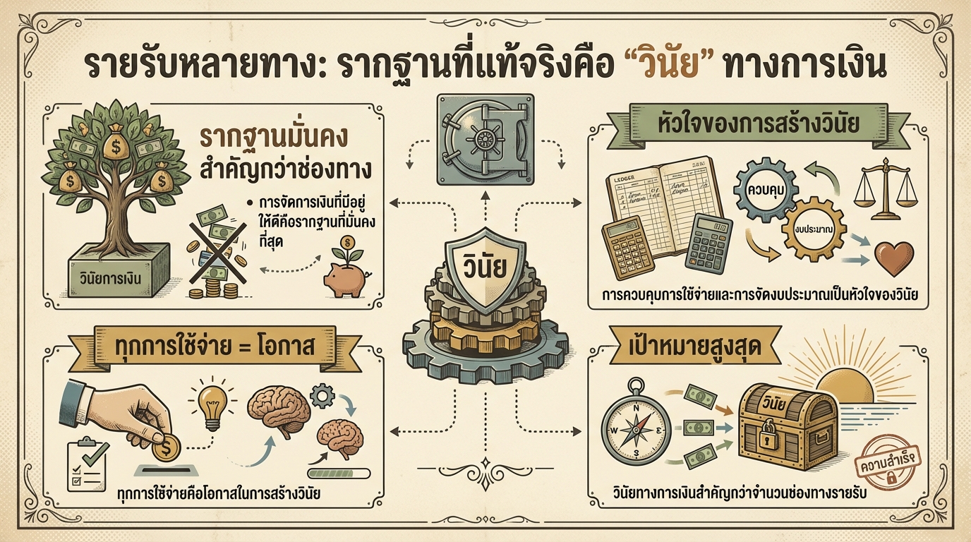 รายรับหลายทาง: วินัยทางการเงินคือรากฐานสู่ความมั่งคั่ง