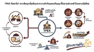 อินโฟกราฟิกสรุปเรื่อง TFEX คืออะไร? จุดเริ่มต้นสัญญาซื้อขายล่วงหน้าและความสำคัญในตลาดหุ้น | แกะกราฟกับกุ๊ก