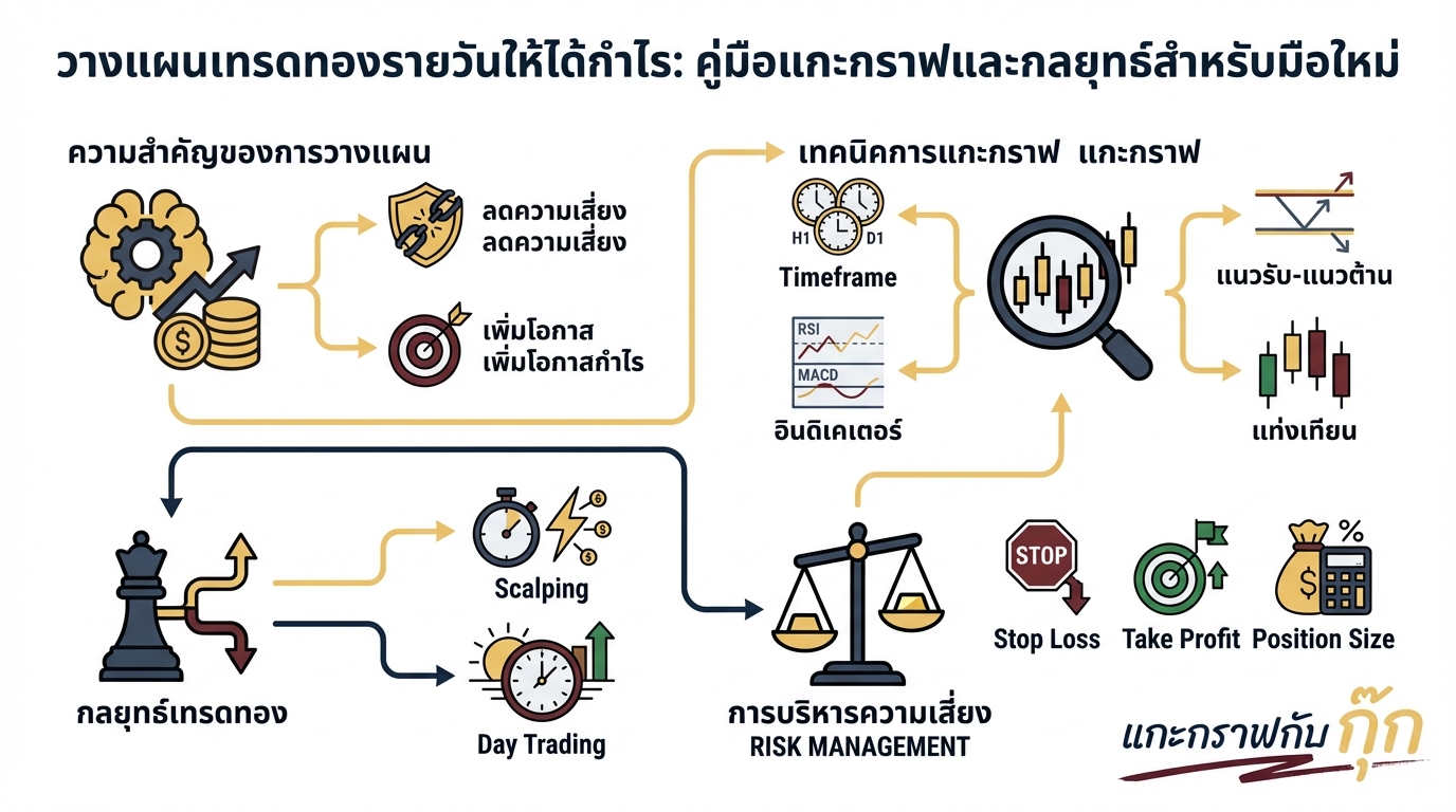 เทรดทองรายวัน: กลยุทธ์, วิเคราะห์กราฟ และบริหารความเสี่ยง