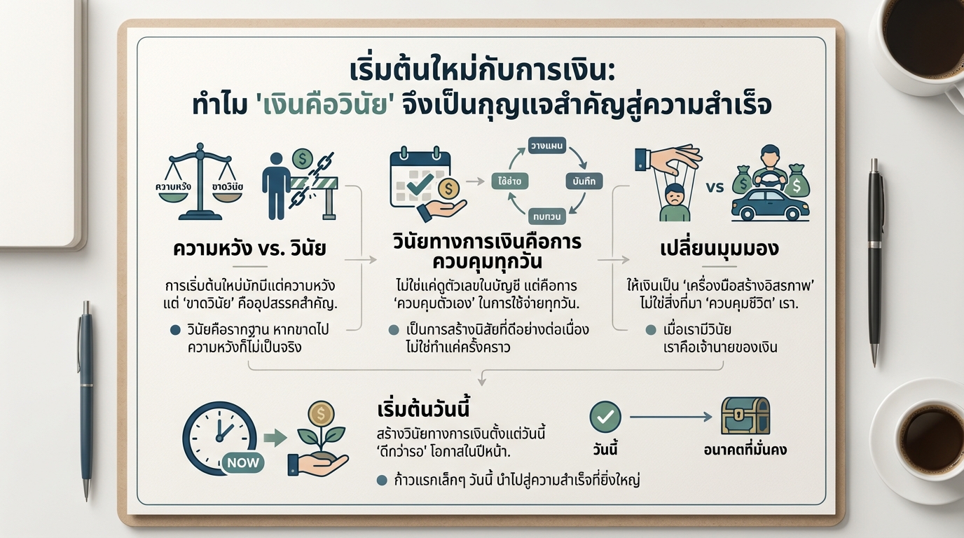 เริ่มต้นใหม่กับการเงิน: เงินคือวินัย กุญแจสู่ความสำเร็จ