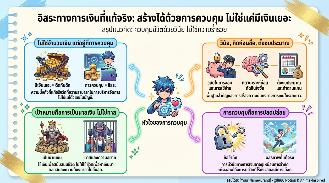 อิสระทางการเงิน: ควบคุมเงินได้ ไม่ใช่แค่มีเยอะ