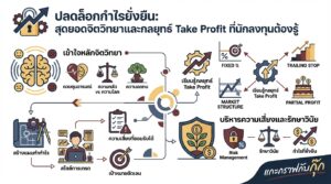 อินโฟกราฟิกสรุปเรื่อง พัฒนาจิตวิทยาและกลยุทธ์ Take Profit ให้ได้กำไรอย่างยั่งยืน