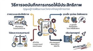 อินโฟกราฟิกสรุปเรื่อง วิธีการจดบันทึกการเทรด - แกะกราฟกับกุ๊ก