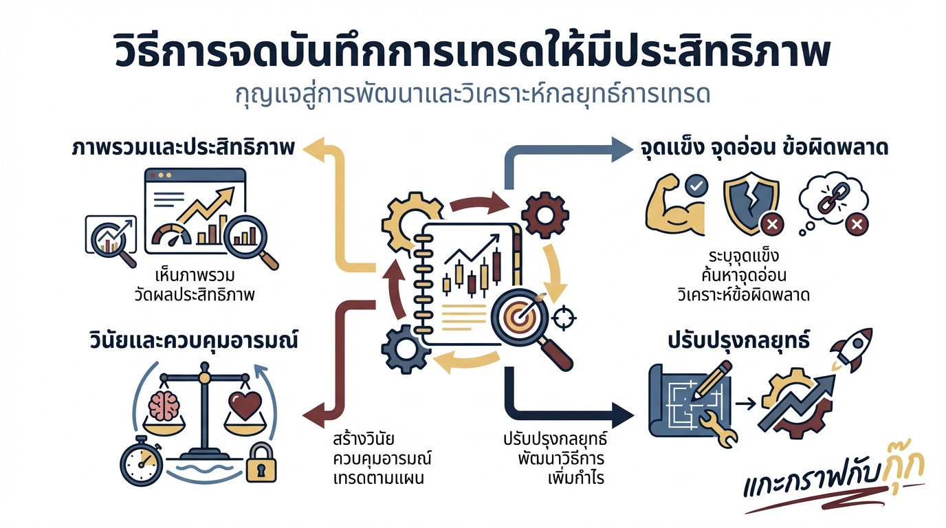 สมุดบันทึกการเทรด: เข็มทิศนำทางสู่การพัฒนาและกำไรที่ยั่งยืน