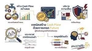 อินโฟกราฟิกสรุปเรื่อง เทคนิคการหา Cash Flow ด้วยการเทรด Future | แกะกราฟกับกุ๊ก