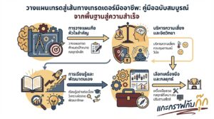 อินโฟกราฟิกสรุปเรื่อง วางแผนเทรดให้เป็นอาชีพ | จากพื้นฐานสู่การเป็นเทรดเดอร์มืออาชีพ
