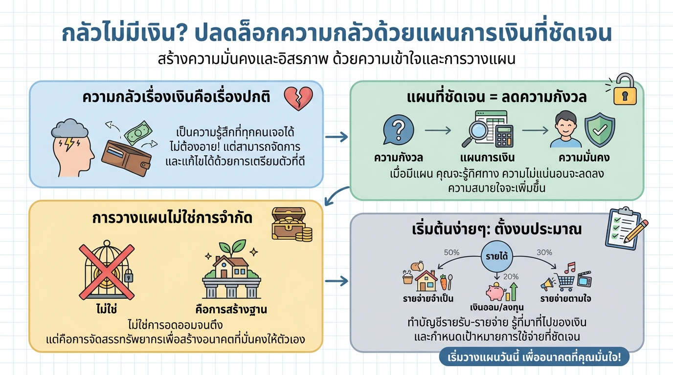 กลัวไม่มีเงิน? ปลดล็อกความกังวลด้วยแผนการเงินที่ชัดเจน