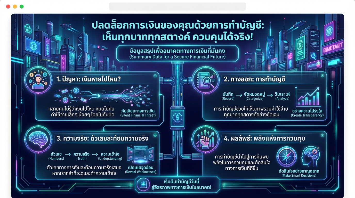 ปลดล็อกการเงินด้วยการทำบัญชี: เห็นทุกบาท ควบคุมได้จริง