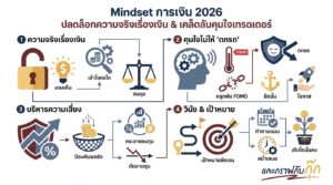 อินโฟกราฟิกสรุปเรื่อง Mindset ชีวิต 2026 ความจริงเรื่อง "เงิน" ที่ต้องรู้ และวิธีคุมใจเทรดเดอร์ไม่ให้พังเมื่อ "ตกรถ"