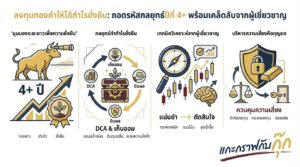 อินโฟกราฟิกสรุปเรื่อง ปีที่ 4+ กุญแจสู่กำไรยั่งยืนในตลาดทองคำ พร้อมเคล็ดลับจากกุ๊ก | แกะกราฟกับกุ๊ก
