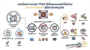 อินโฟกราฟิกสรุปเรื่อง รีวิวการใช้ Auto Position ใน TFEX เพื่อการเทรดที่เร็วขึ้น | แกะกราฟกับกุ๊ก Ep.02
