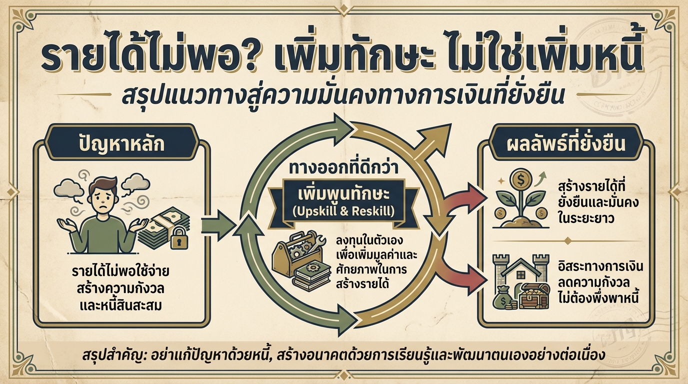 รายได้ไม่พอ? เพิ่มทักษะ ไม่ใช่เพิ่มหนี้ ทางออกการเงินยั่งยืน
