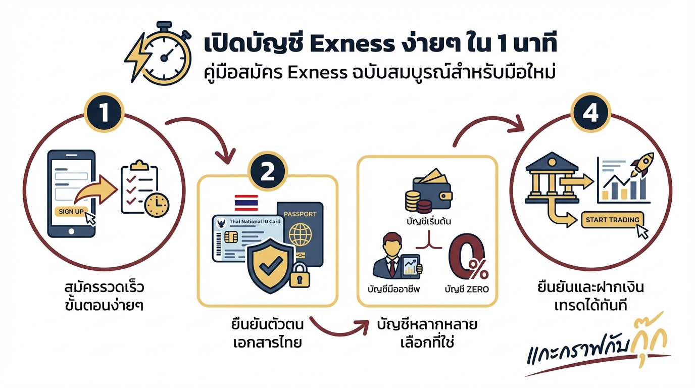 เปิดบัญชี Exness: คู่มือฉบับสมบูรณ์พร้อมยืนยันตัวตนง่าย ๆ