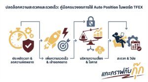 อินโฟกราฟิกสรุปเรื่อง วิธีการใช้ Auto Position ในพอร์ต TFEX เพื่อเพิ่มความสะดวกรวดเร็วในการเทรด