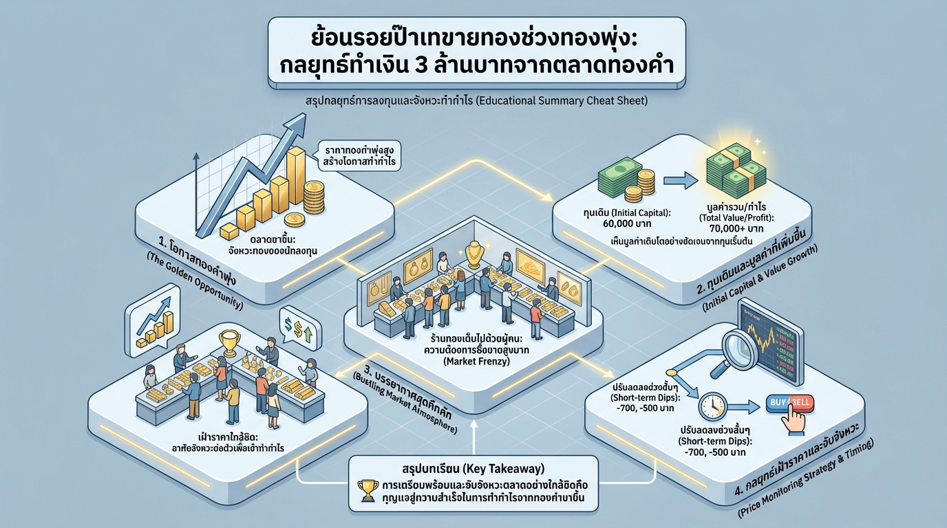 ย้อนรอยป๊าเทขายทองพุ่ง: กลยุทธ์ทำเงิน 3 ล้านจากตลาดทองคำ