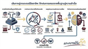 อินโฟกราฟิกสรุปเรื่อง Step ของการฝึกฝนการเทรดจากพื้นฐานสู่การฝึกฝนเทรดอย่างมืออาชีพ | แกะกราฟกับกุ๊ก